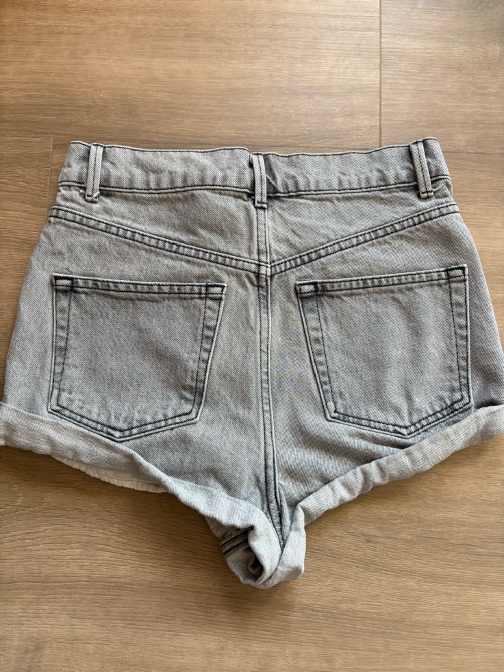 Raey High-Rise Micro Denim Gray Shorts- size 24 - Picture 2 of 7